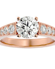 Inel de Logodnă cu Moissanite Tăietură Rotund Brilliant de 1.13 ct din 18k Aur Roz - Castelo.ro