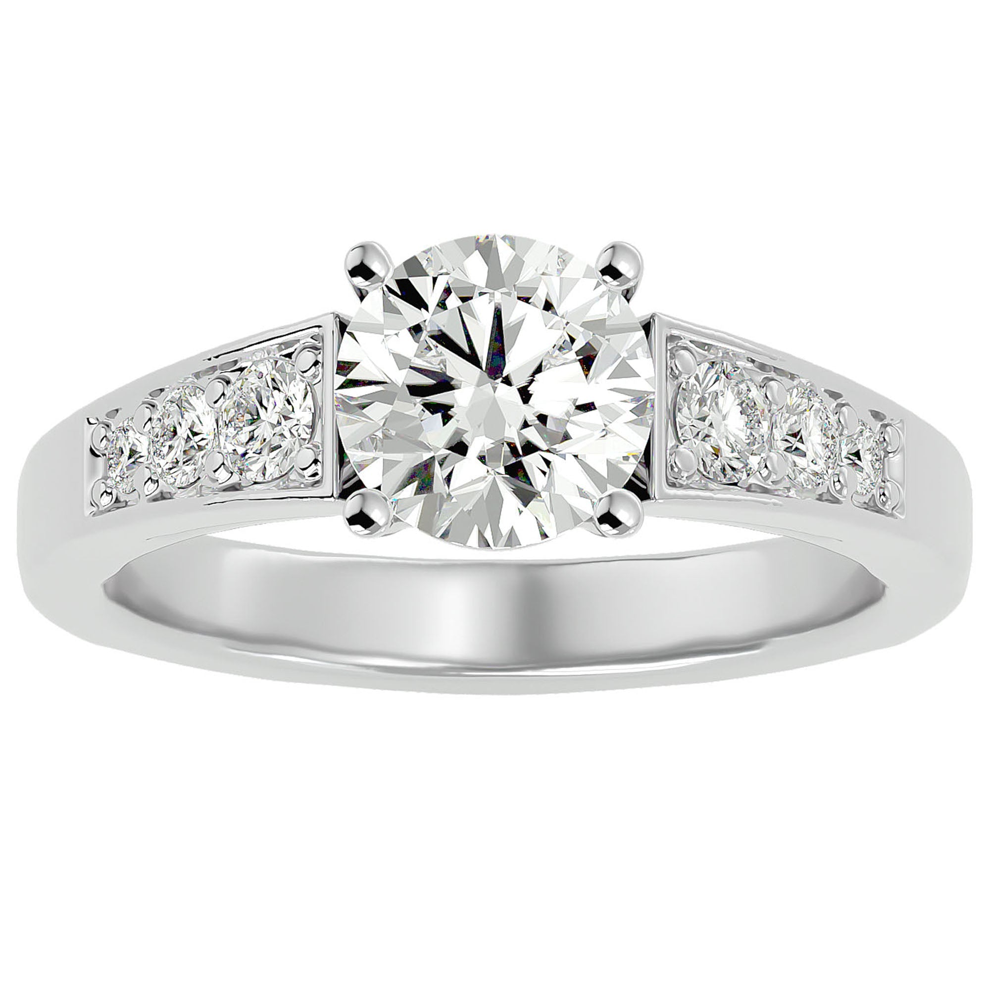 Inel de Logodnă cu Diamante Naturale Tăietură Rotund Brilliant de 1.13 ct din Platina - Castelo.ro