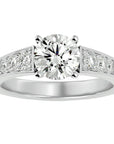 Inel de Logodnă cu Diamante Naturale Tăietură Rotund Brilliant de 1.13 ct din Platina - Castelo.ro