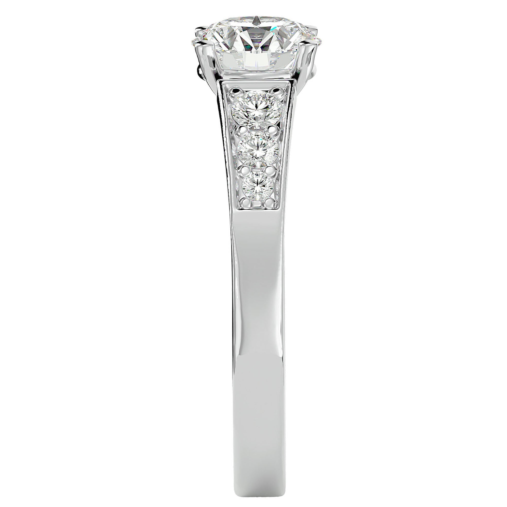 Inel de Logodnă cu Diamante Create în Laborator Tăietură Rotund Brilliant de 1.13 ct din Platina - Castelo.ro