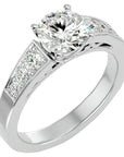 Inel de Logodnă din Aur 14k cu Moissanite Tăietură Rotund Brilliant de 1.13 ct din 14k Aur Alb - Castelo.ro