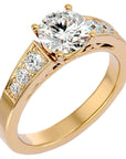 Inel de Logodnă cu Moissanite Tăietură Rotund Brilliant de 1.13 ct din 18k Aur Galben - Castelo.ro