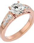 Inel de Logodnă din Aur 14k cu Diamante Naturale Tăietură Rotund Brilliant de 1.13 ct din 14k Aur Roz - Castelo.ro