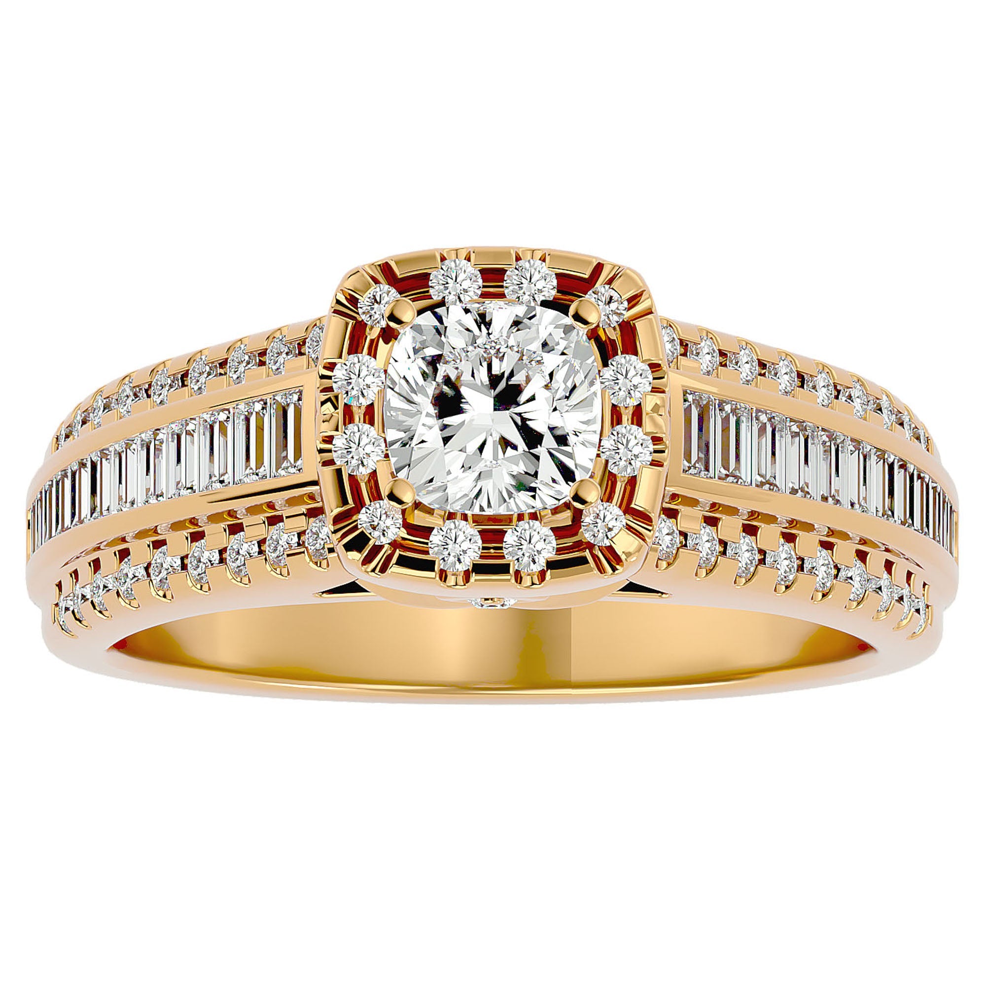 Inel Vintage Pavé cu Diamante Create în Laborator de 1.07 ct din 18k Aur Galben - Castelo.ro