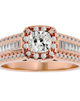 Inel Vintage Pavé cu Diamante Create în Laborator de 1.07 ct din 18k Aur Roz - Castelo.ro