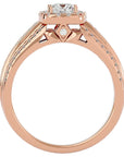 Inel Vintage Pavé din Aur 14k cu Diamante Create în Laborator de 1.07 ct din 14k Aur Roz - Castelo.ro