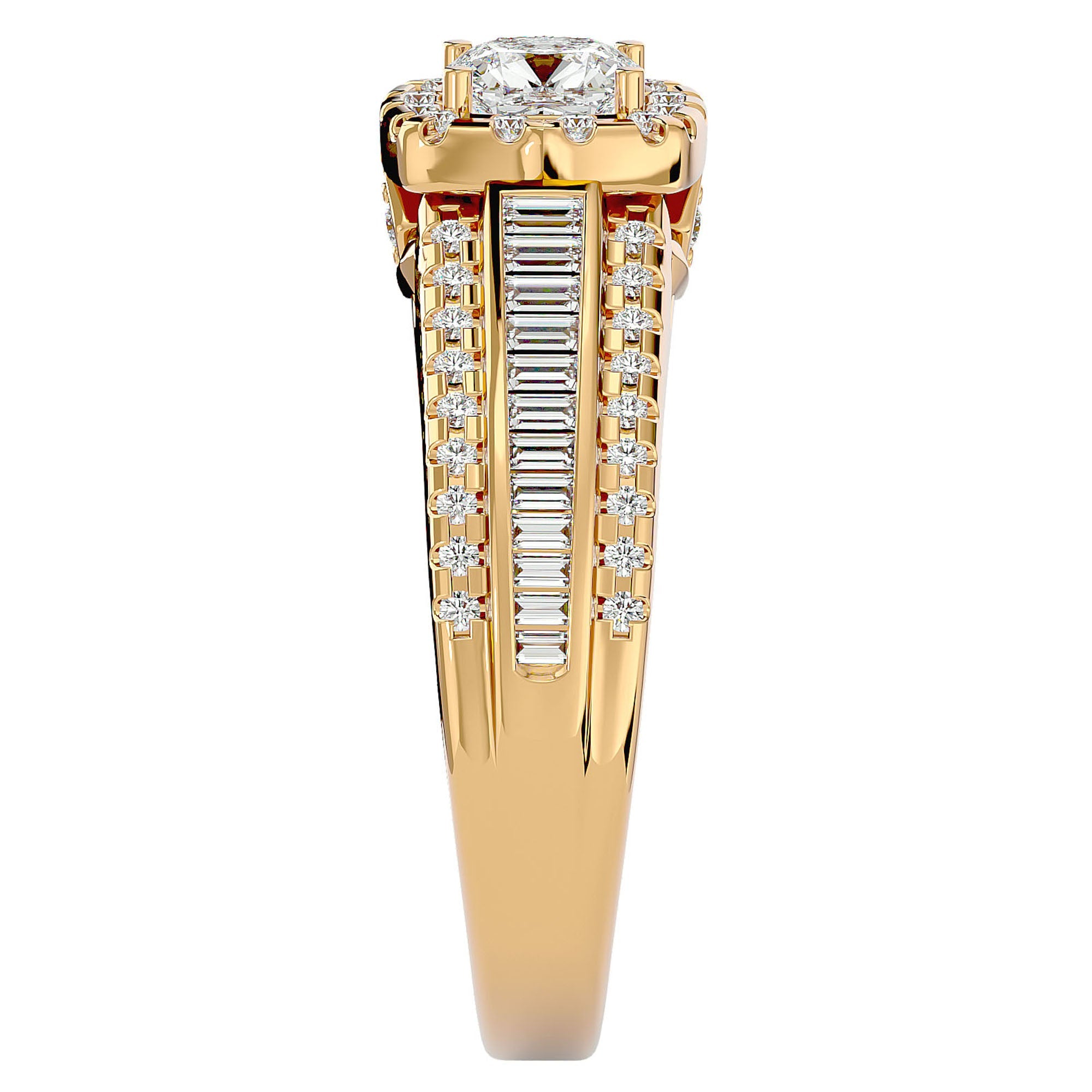 Inel Vintage Pavé cu Diamante Create în Laborator de 1.07 ct din 18k Aur Galben - Castelo.ro