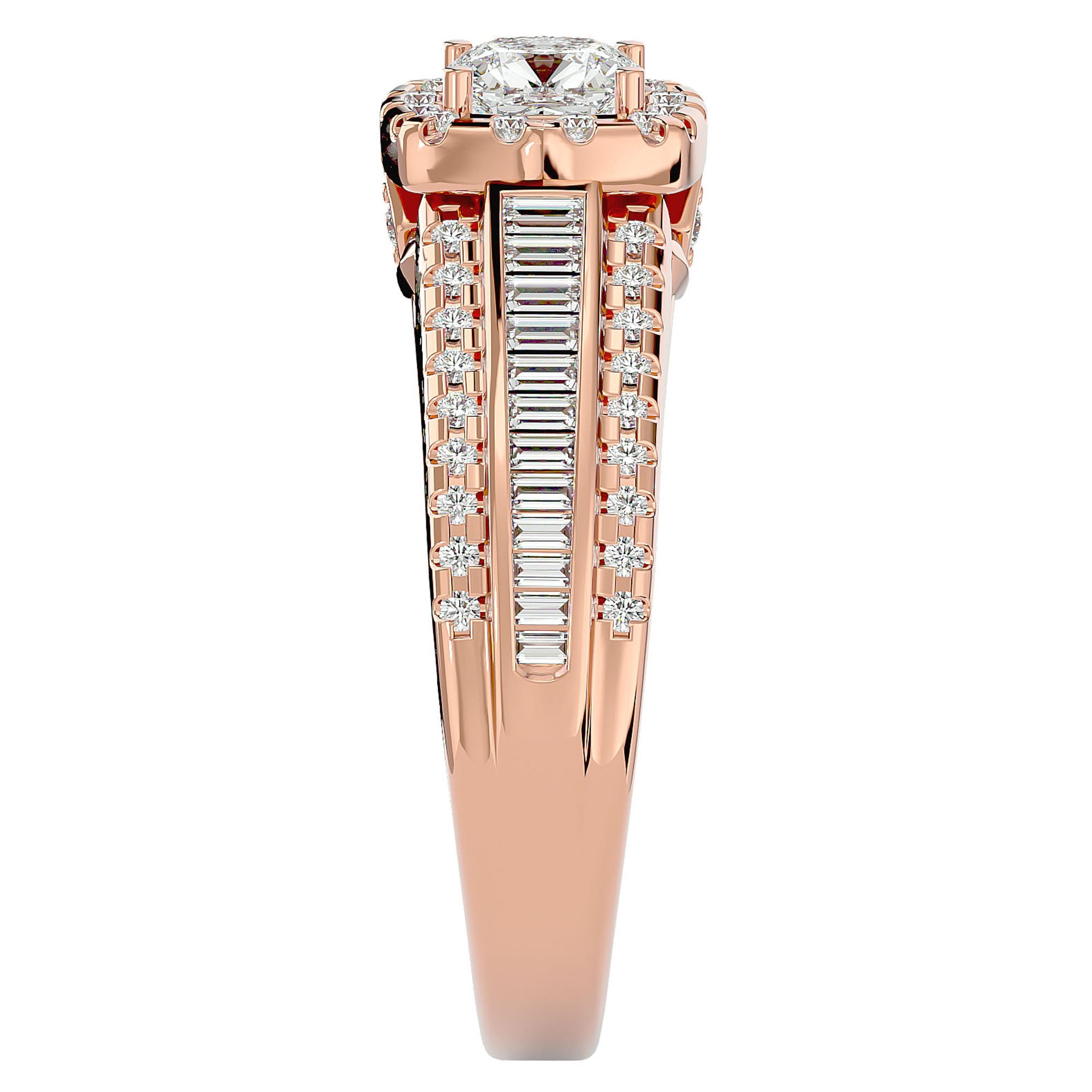 Inel Vintage Pavé cu Diamante Create în Laborator de 1.07 ct din 18k Aur Roz - Castelo.ro