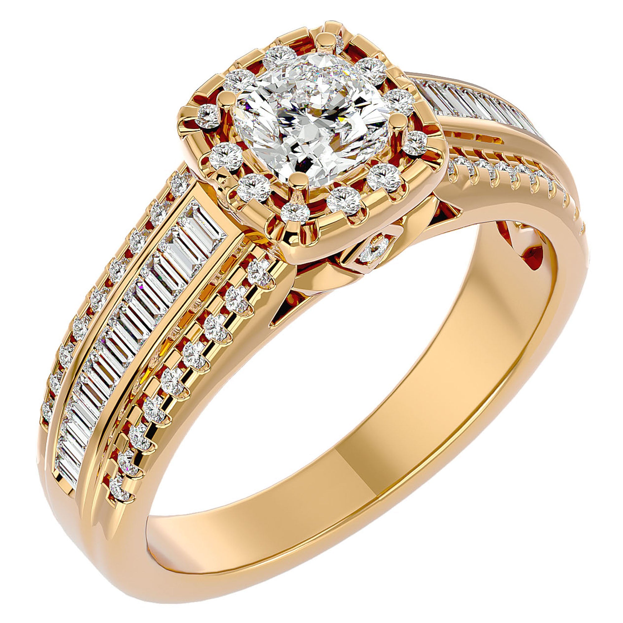 Inel Vintage Pavé cu Diamante Create în Laborator de 1.07 ct din 18k Aur Galben - Castelo.ro