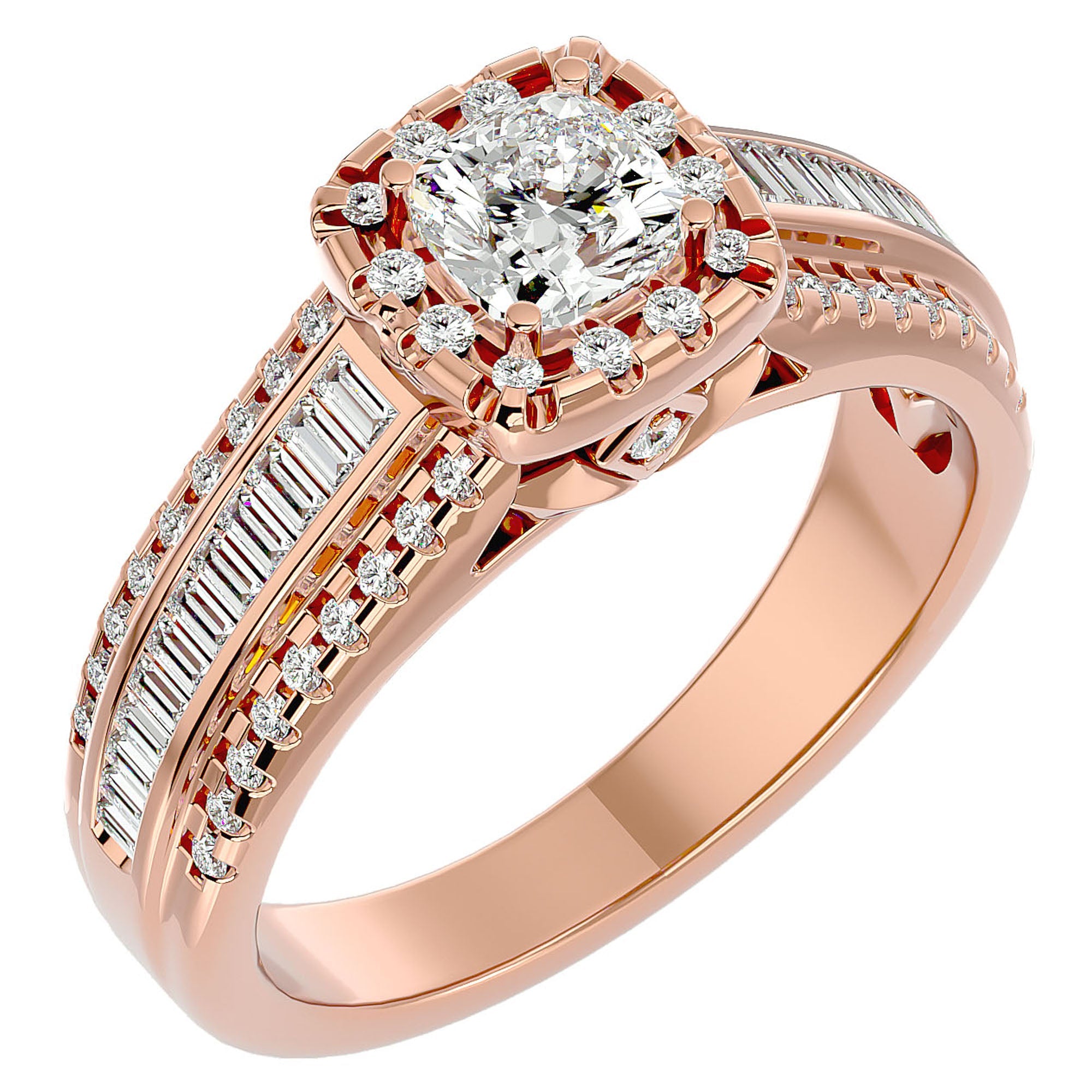 Inel Vintage Pavé cu Diamante Create în Laborator de 1.07 ct din 18k Aur Roz - Castelo.ro