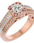Inel Vintage Pavé cu Diamante Create în Laborator de 1.07 ct din 18k Aur Roz - Castelo.ro