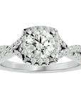 Inel de Logodnă Positano Pavé din Aur 14k cu Diamante Naturale de 1.35 ct din 14k Aur Alb - Castelo.ro