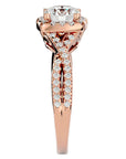 Inel de Logodnă Positano Pavé din Aur 14k cu Diamante Naturale de 1.35 ct din 14k Aur Roz - Castelo.ro