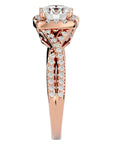 Inel de Logodnă Positano Pavé din Aur 14k cu Diamante Naturale de 1.35 ct din 14k Aur Roz - Castelo.ro