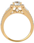 Inel de Logodnă Retro Pavé Halo din Aur 14k cu Diamante Create în Laborator de 1.49 ct din 14k Aur Galben - Castelo.ro
