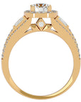 Inel de Logodnă Retro Pavé Halo cu Diamante Create în Laborator de 1.49 ct din 18k Aur Galben - Castelo.ro