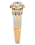 Inel de Logodnă Retro Pavé Halo din Aur 14k cu Moissanite de 1.49 ct din 14k Aur Galben - Castelo.ro