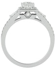 Inel Vintage Pavé Princess cu Moissanite de 0.96 ct din Platina - Castelo.ro