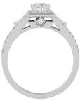 Inel Vintage Pavé Princess din Aur 14k cu Diamante Naturale de 0.96 ct din 14k Aur Alb - Castelo.ro