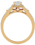 Inel Vintage Pavé Princess cu Diamante Naturale de 0.96 ct din 18k Aur Galben - Castelo.ro