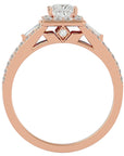 Inel Vintage Pavé Princess cu Diamante Naturale de 0.96 ct din 18k Aur Roz - Castelo.ro