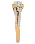 Inel Vintage Pavé Princess din Aur 14k cu Diamante Naturale de 0.96 ct din 14k Aur Galben - Castelo.ro