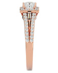 Inel Vintage Pavé Princess cu Moissanite de 0.96 ct din 18k Aur Roz - Castelo.ro