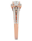 Inel Vintage Pavé Princess din Aur 14k cu Diamante Create în Laborator de 0.96 ct din 14k Aur Roz - Castelo.ro