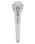 Inel Vintage Pavé Princess cu Moissanite de 0.96 ct din Platina - Castelo.ro