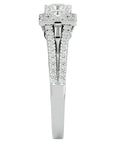 Inel Vintage Pavé Princess din Aur 14k cu Diamante Naturale de 0.96 ct din 14k Aur Alb - Castelo.ro