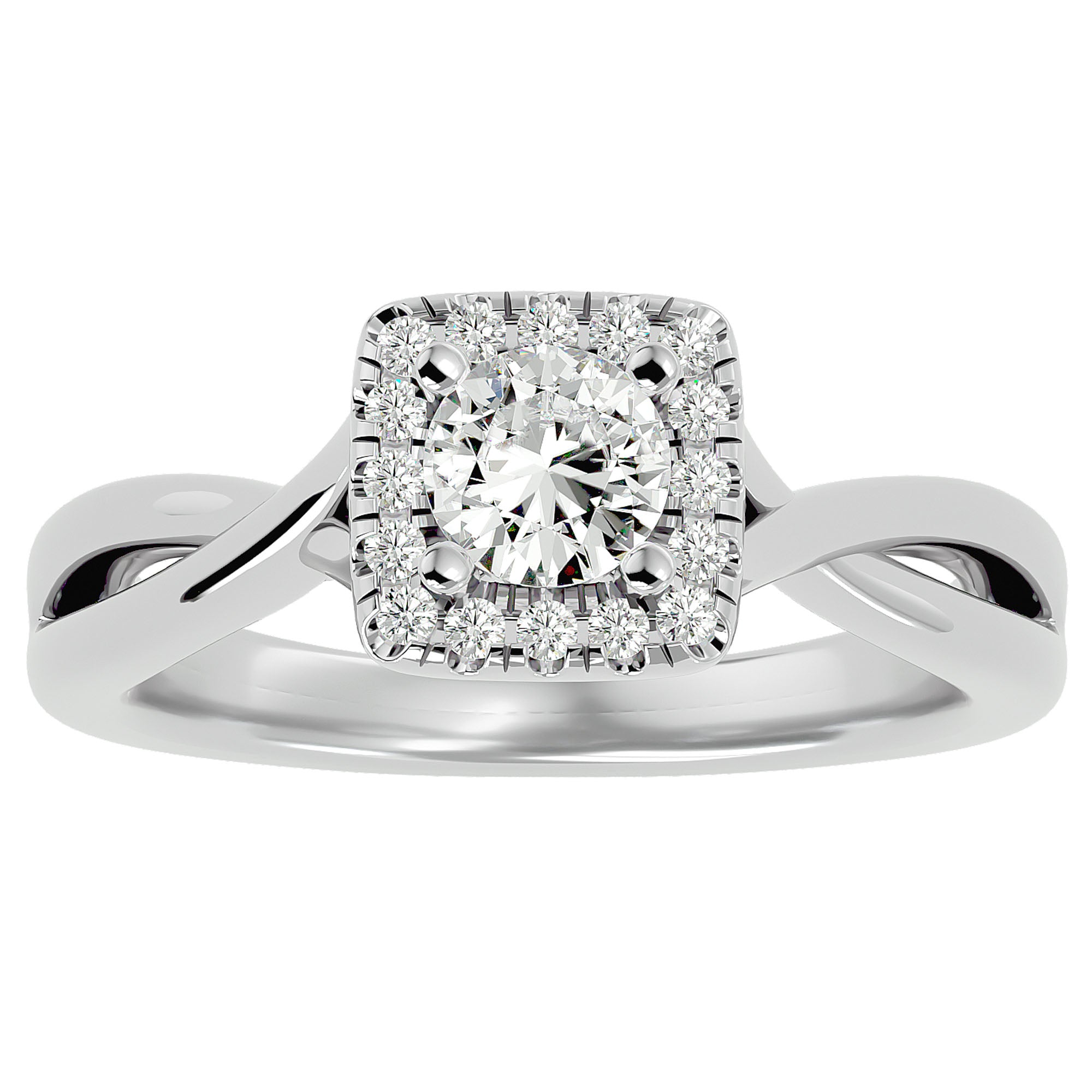 Inel de Logodnă Vintage Halo cu Diamante Create în Laborator de 0.87 ct din Platina - Castelo.ro