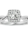 Inel de Logodnă Vintage Halo cu Diamante Create în Laborator de 0.87 ct din Platina - Castelo.ro