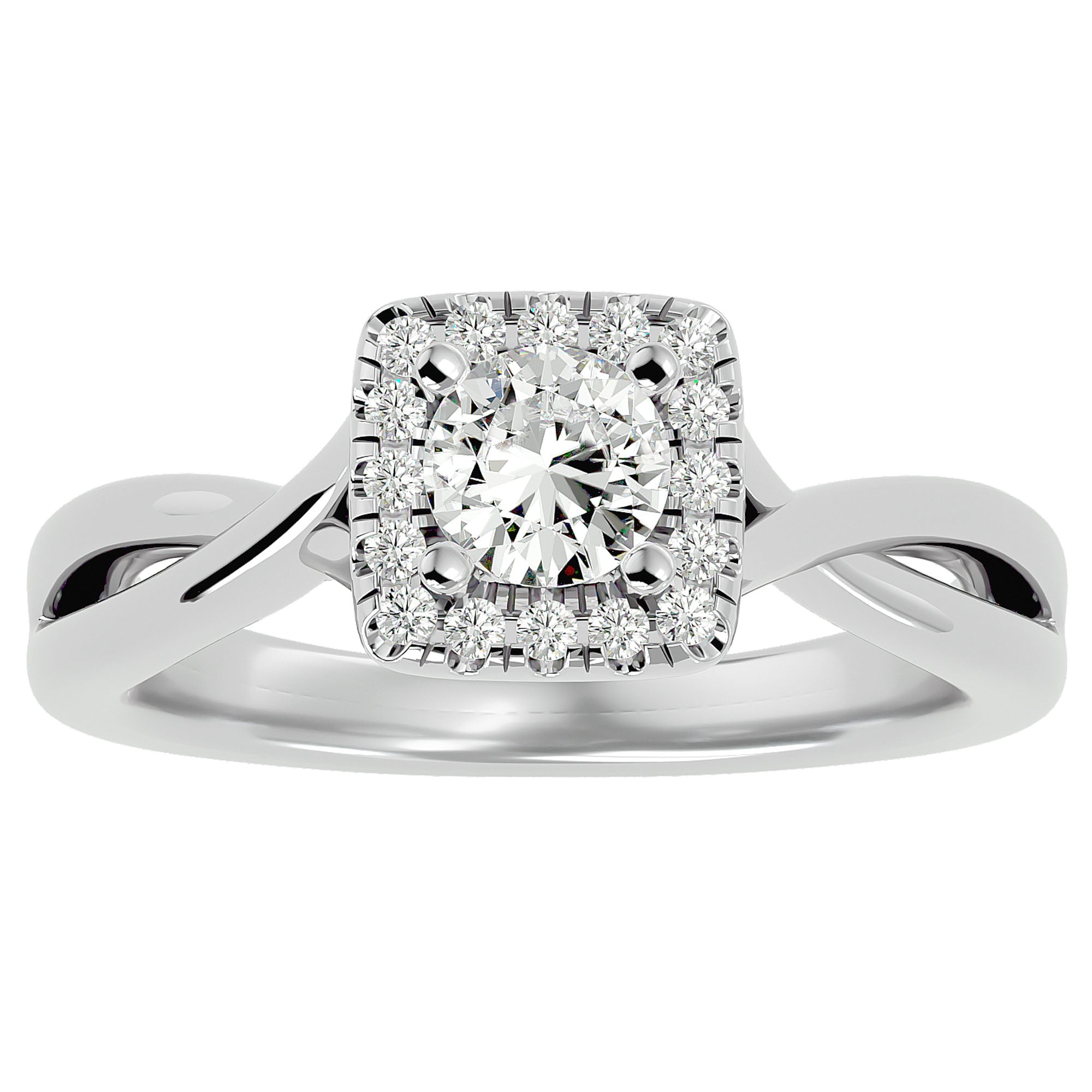 Inel de Logodnă Vintage Halo cu Diamante Create în Laborator de 0.87 ct din Platina - Castelo.ro