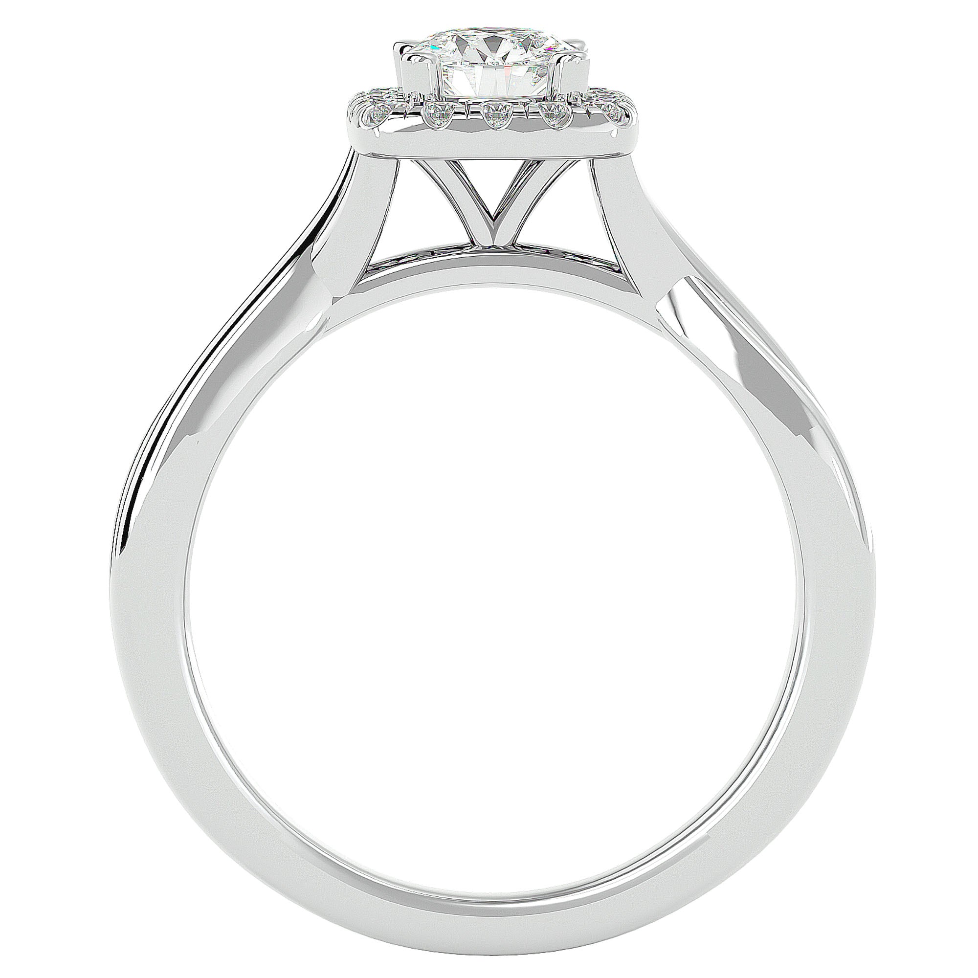 Inel de Logodnă Vintage Halo cu Diamante Create în Laborator de 0.87 ct din Platina - Castelo.ro