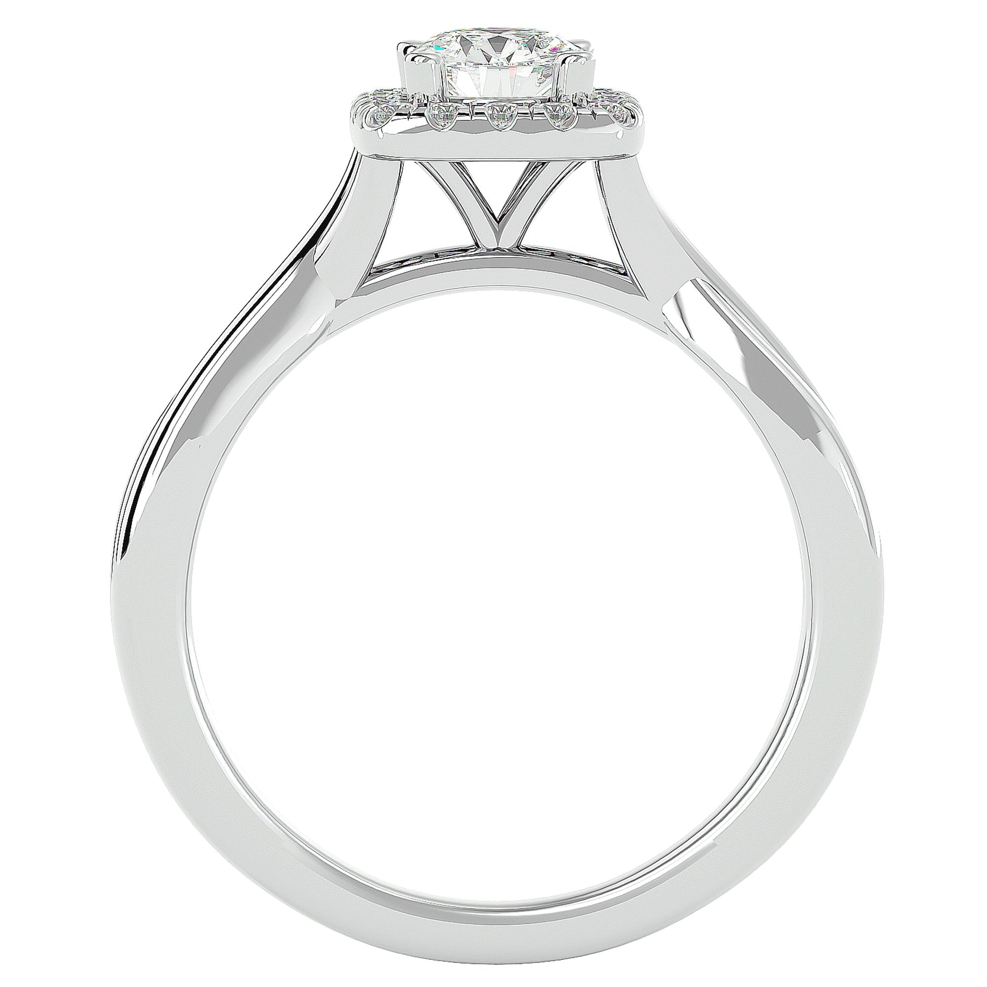 Inel de Logodnă Vintage Halo cu Diamante Create în Laborator de 0.87 ct din Platina - Castelo.ro