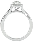 Inel de Logodnă Vintage Halo din Aur 14k cu Diamante Create în Laborator de 0.87 ct din 14k Aur Alb - Castelo.ro
