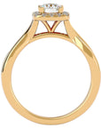 Inel de Logodnă Vintage Halo din Aur 14k cu Diamante Naturale de 0.87 ct din 14k Aur Galben - Castelo.ro