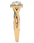Inel de Logodnă Vintage Halo din Aur 14k cu Diamante Naturale de 0.87 ct din 14k Aur Galben - Castelo.ro
