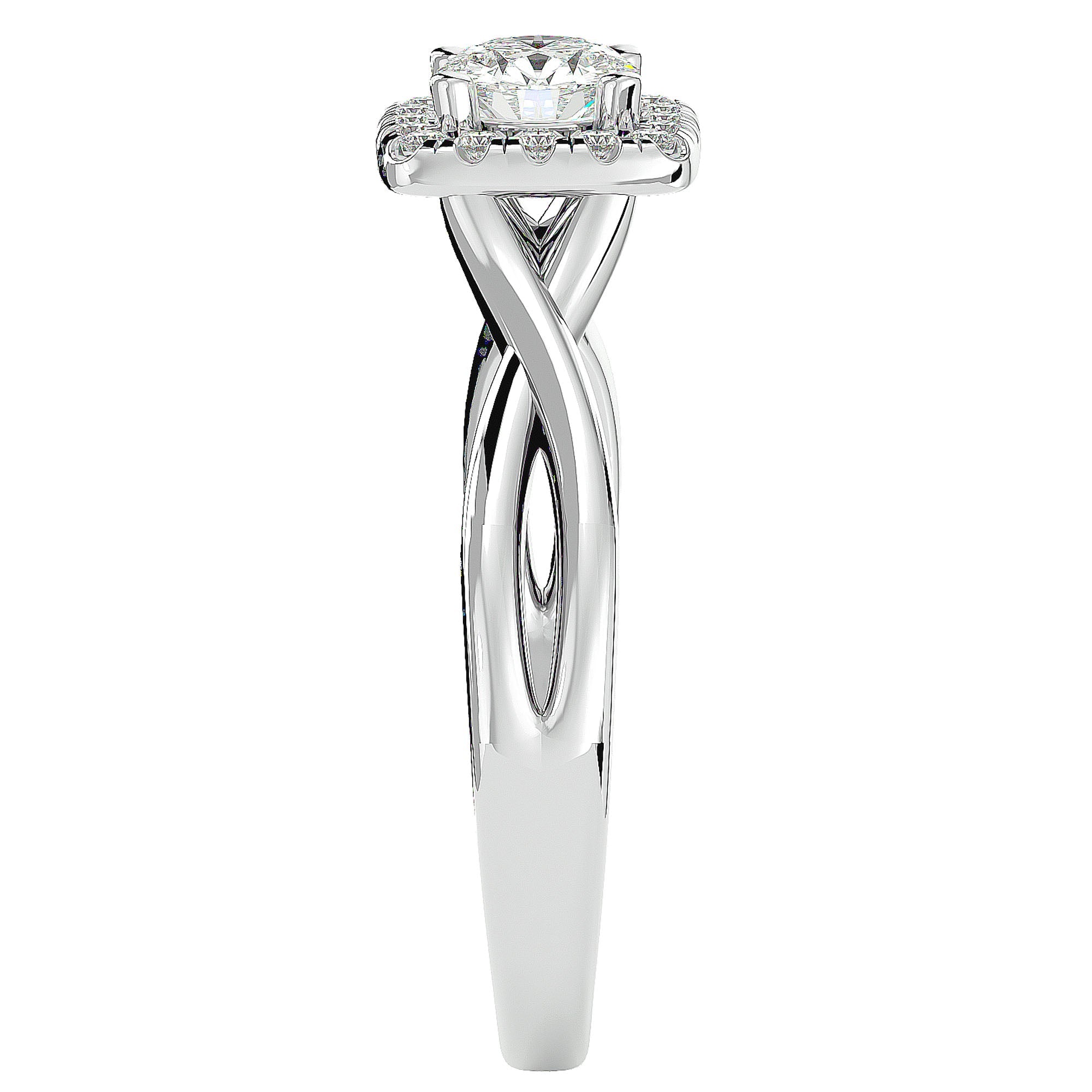 Inel de Logodnă Vintage Halo cu Diamante Create în Laborator de 0.87 ct din Platina - Castelo.ro