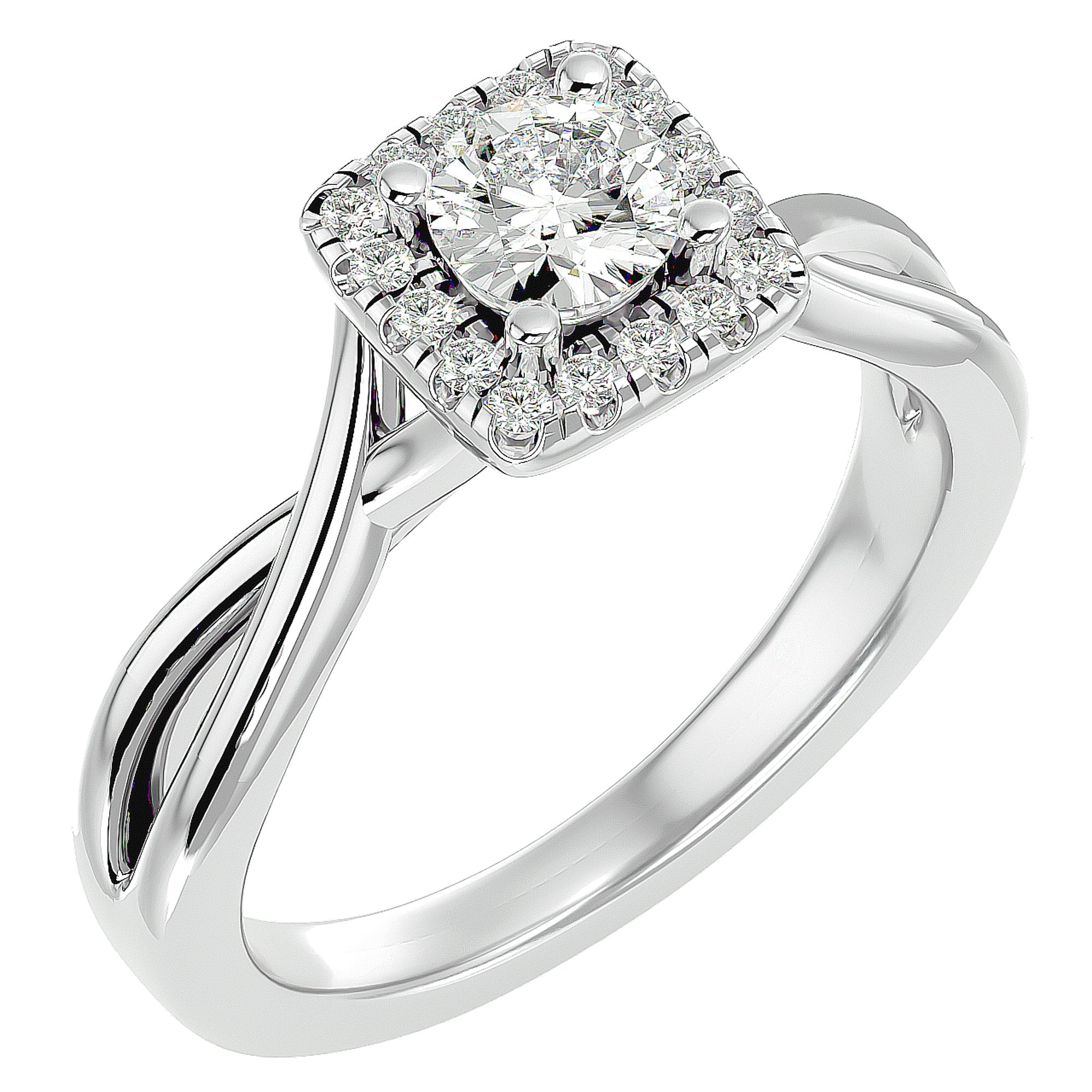 Inel de Logodnă Vintage Halo cu Diamante Create în Laborator de 0.87 ct din Platina - Castelo.ro