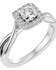 Inel de Logodnă Vintage Halo cu Diamante Create în Laborator de 0.87 ct din Platina - Castelo.ro
