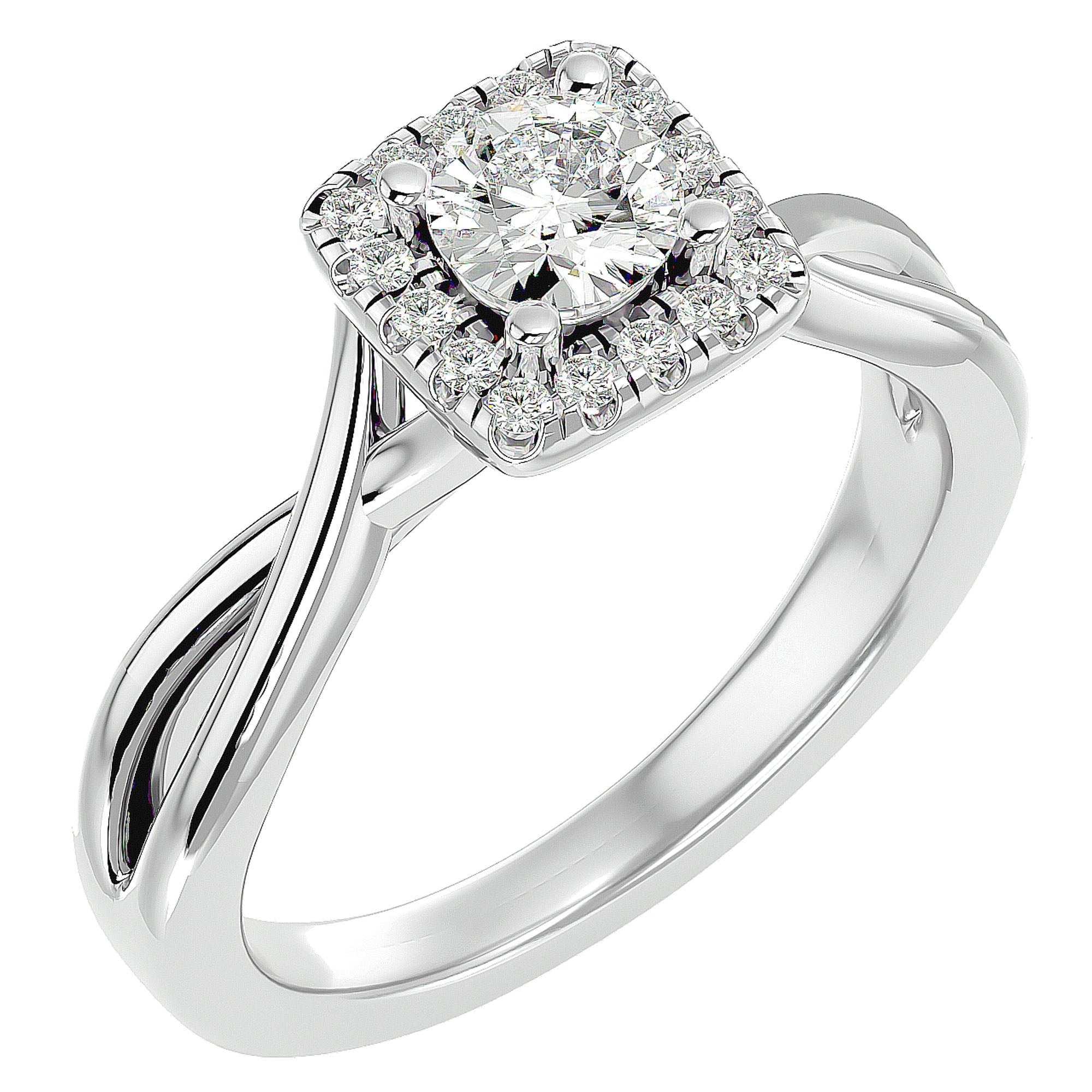 Inel de Logodnă Vintage Halo cu Diamante Create în Laborator de 0.87 ct din Platina - Castelo.ro