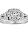 Inel de Logodnă Vintage Pavé Halo cu Moissanite de 0.87 ct din Platina - Castelo.ro