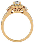 Inel de Logodnă Vintage Pavé Halo din Aur 14k cu Diamante Create în Laborator de 0.87 ct din 14k Aur Galben - Castelo.ro