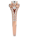 Inel de Logodnă Vintage Pavé Halo cu Moissanite de 0.87 ct din 18k Aur Roz - Castelo.ro