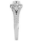 Inel de Logodnă Vintage Pavé Halo cu Moissanite de 0.87 ct din Platina - Castelo.ro