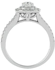 Inel de Logodnă Vintage Pavé Halo din Aur 14k cu Diamante Create în Laborator de 0.95 ct din 14k Aur Alb - Castelo.ro