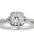 Inel de Logodnă Vintage Pavé Halo cu Moissanite de 0.77 ct din Platina - Castelo.ro