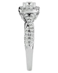 Inel de Logodnă Vintage Pavé Halo cu Moissanite de 0.77 ct din Platina - Castelo.ro