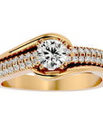 Inel de Logodnă Vintage Solitaire Pavé cu Moissanite de 0.74 ct din 18k Aur Galben - Castelo.ro